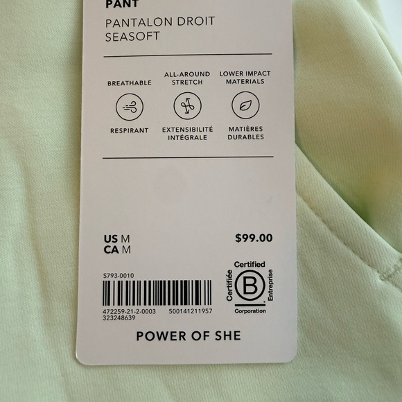 Athleta Seesaw Seasoft Mid Rise Straight Pant Honeydew Green NWT $99 - Picture 11 of 14